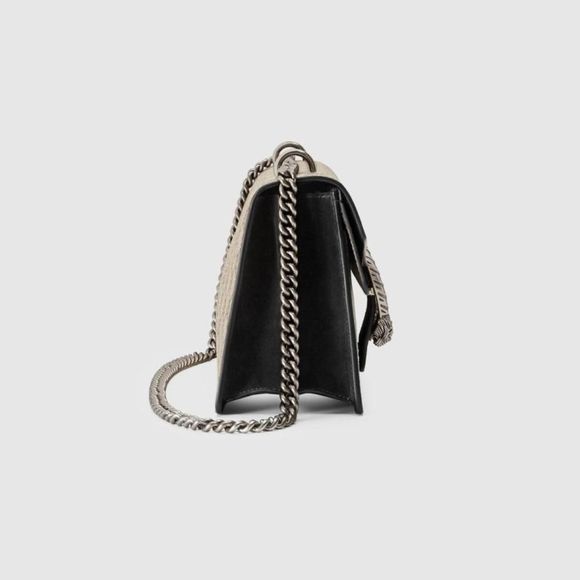 Gucci Horsebit Shoulde Beige Ebony Black Silver GG Supreme Canvas Suede Leather - Picture 4 of 6